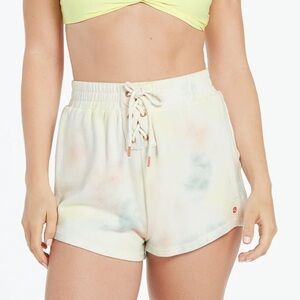 NWT Volcom Lived In Lounge Fleece Shorts in Multi Tie Dye Print